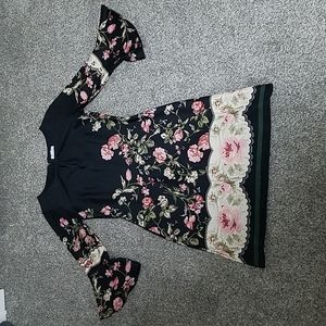 Bell Sleeve Floral Dress